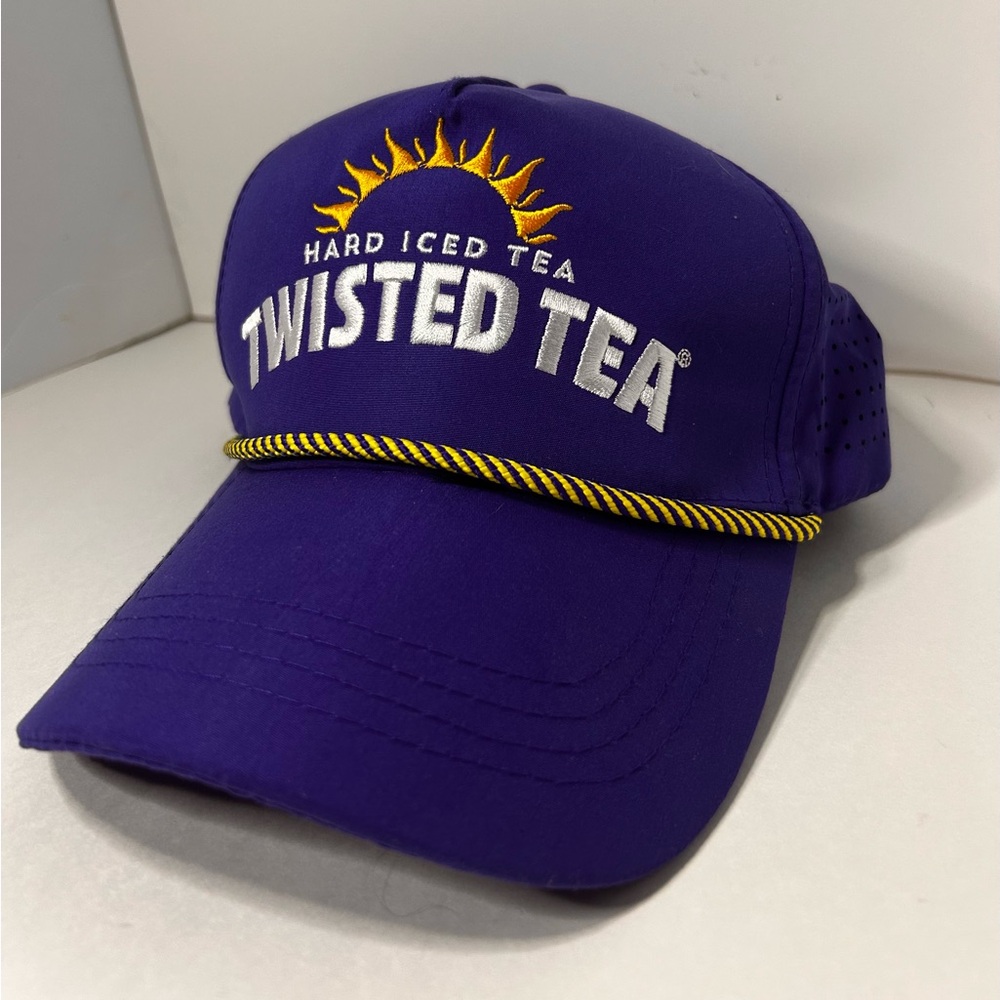 Twisted Tea Rope Golf Hat. Adjustable. One Size. Blue/Gold